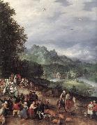 BRUEGHEL, Jan the Elder A Flemsh Fair (detail) f oil painting